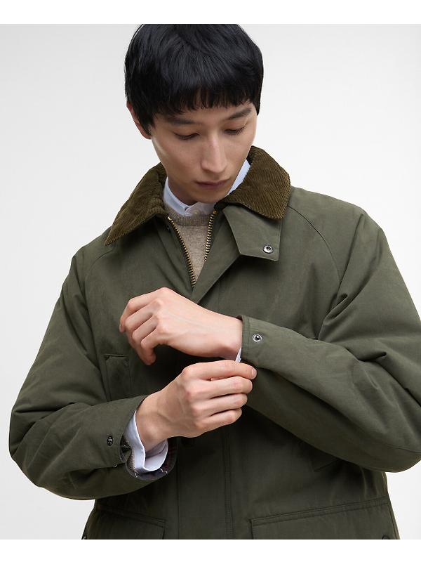 Barbour Men's Oversized Bedale Padded Casual Jacket - Olive Image 6