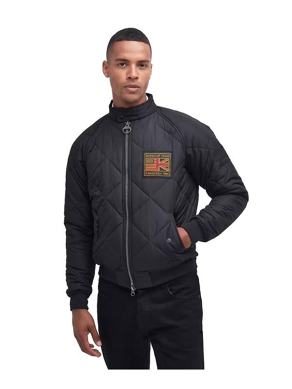 Barbour International Men's Steve McQueen Merchant Quilted Jacket - Black Image 2