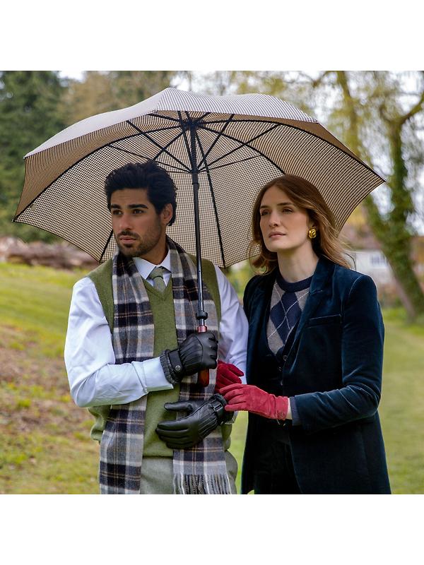 Dents Men’s Sherborne Touchscreen Wool Blend-Lined Leather Gloves - Black/Grey Image 2