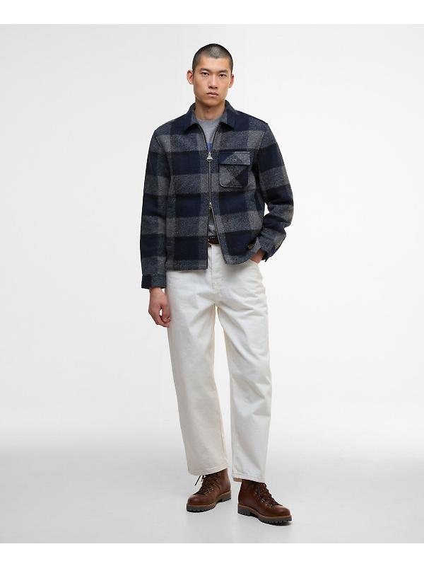 Barbour International Men's Hailwood Tartan Fleece Overshirt - Navy Image 3