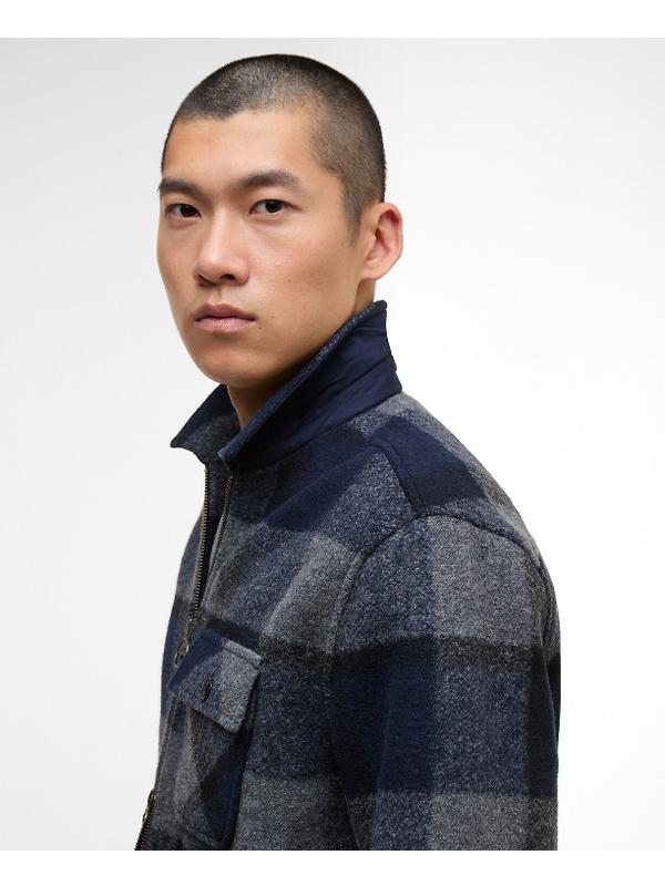 Barbour International Men's Hailwood Tartan Fleece Overshirt - Navy Image 5