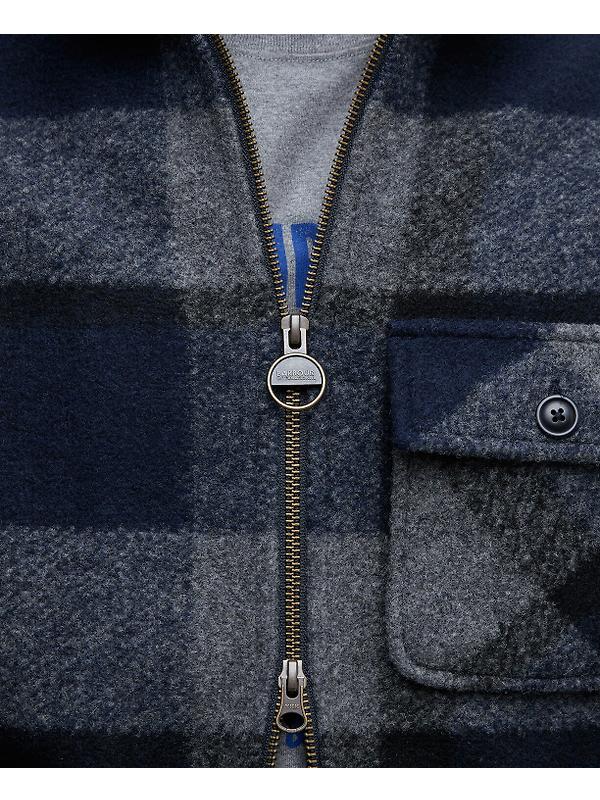 Barbour International Men's Hailwood Tartan Fleece Overshirt - Navy Image 6