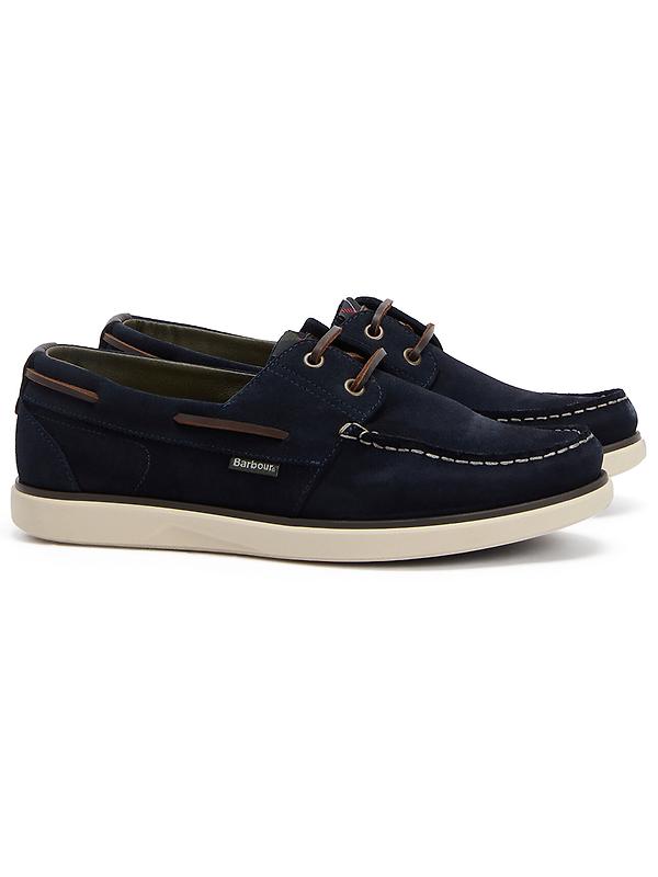 Barbour Men's Rothley Boat Shoes - Navy Suede Image 1