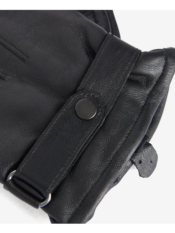 Barbour Men's Burnished Leather Thinsulate Gloves - Black Image 2
