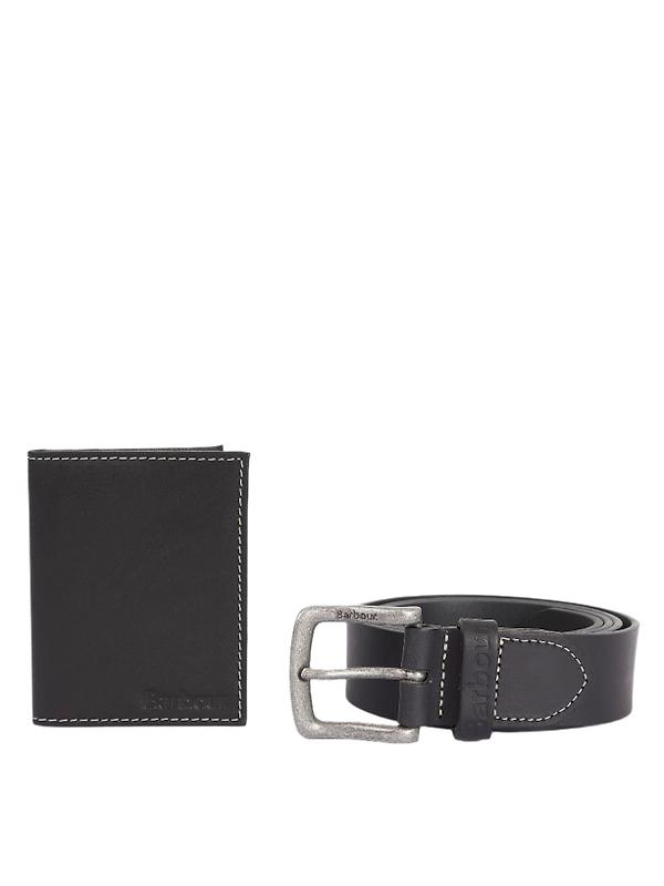 Product image of Barbour Men's Leather Belt & Billfold Gift Set - Classic Black
