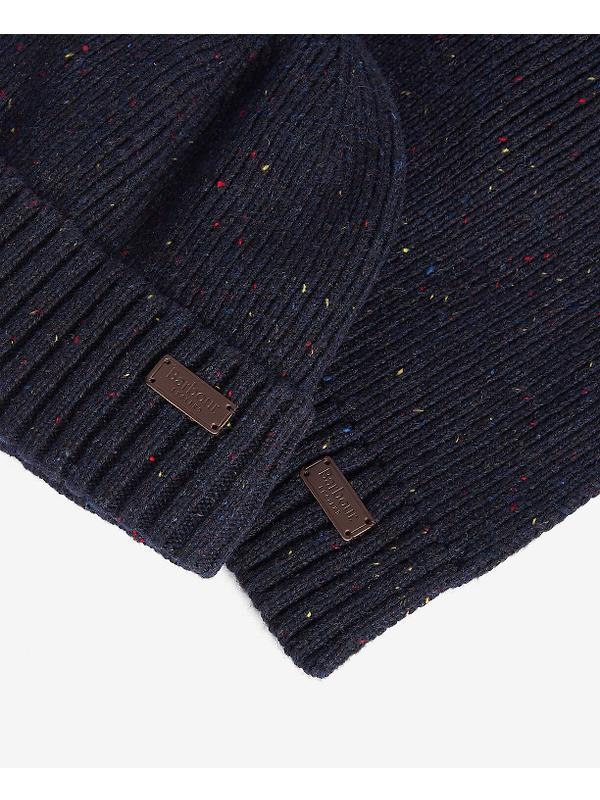 Barbour Men's Carlton Fleck Beanie & Scarf Gift Set - Classic Navy Image 4