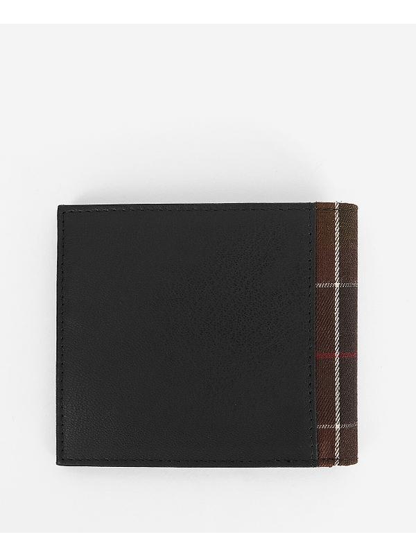 Barbour Leather Wallet & Card Holder Gift Set - Black/Classic Tartan Image 3