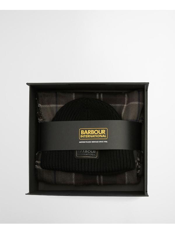 Barbour International Men's Sweeper Beanie and Scarf Gift Set - Black Image 3