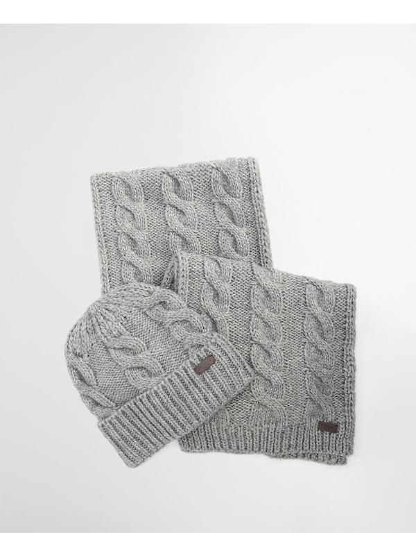 Barbour Men's Jesmond Beanie and Scarf Gift Set - Mid Grey Image 2