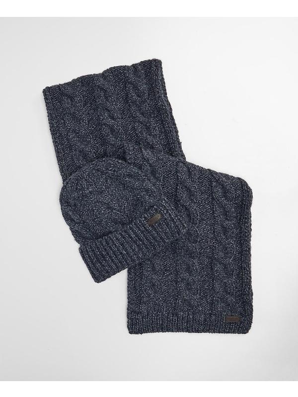 Barbour Men's Jesmond Beanie and Scarf Gift Set - Navy Image 2