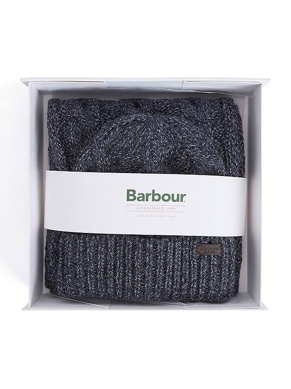 Barbour Men's Jesmond Beanie and Scarf Gift Set - Navy Image 1