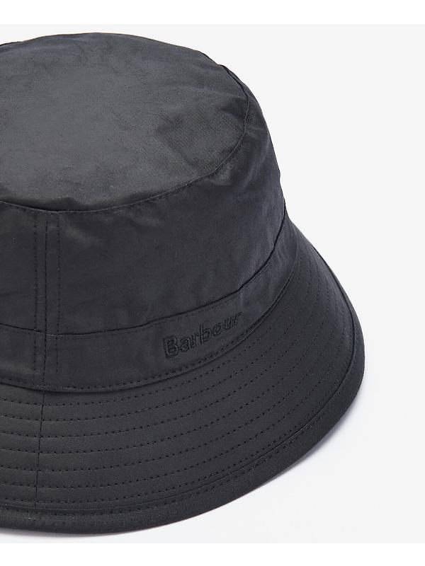 Barbour Wax Bucket Hat - Black Image 3