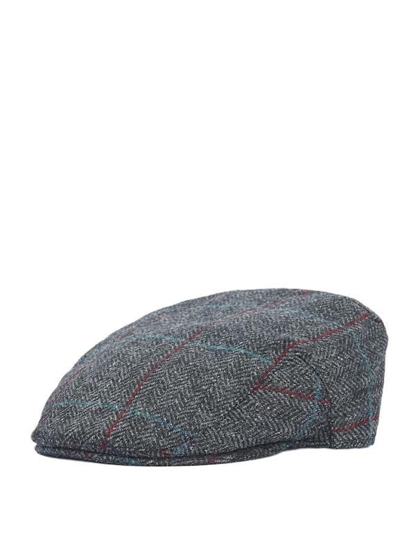 Product image of Barbour Men's Crieff Flat Cap - Charcoal/Red/Blue