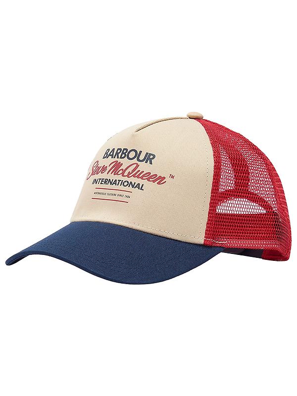 Barbour International Men's Steve McQueen Trucker Cap - Navy/Red/Stone Product Image