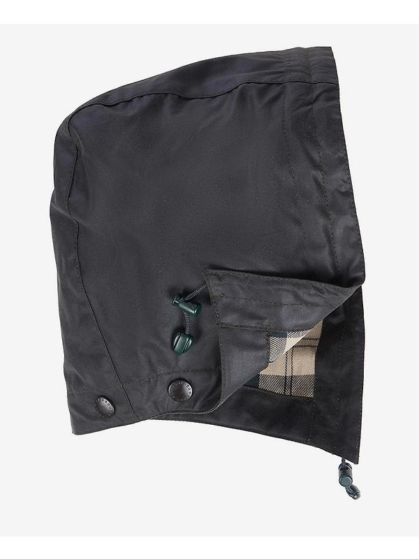 Barbour Wax Cotton Hood - Tartan Lining - Sage Image 2