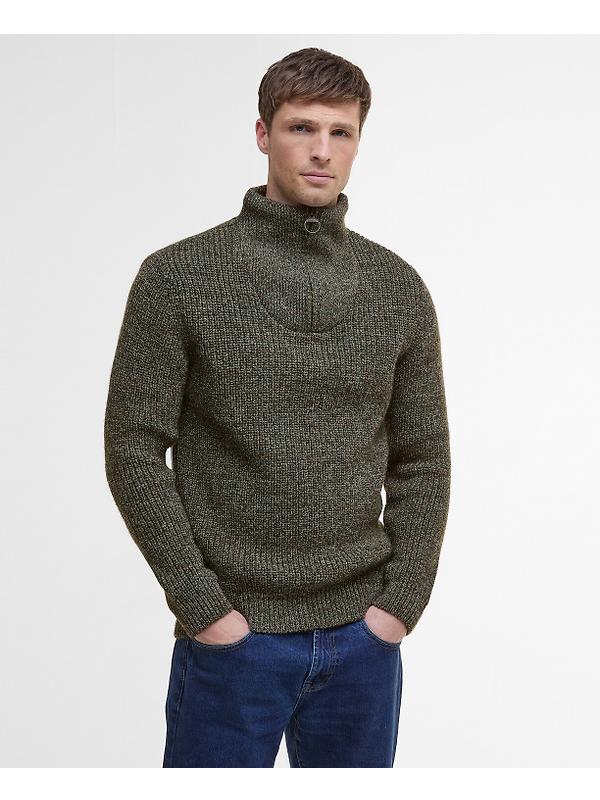Barbour Men's New Tyne Half Zip Sweater - Derby Tweed Image 2