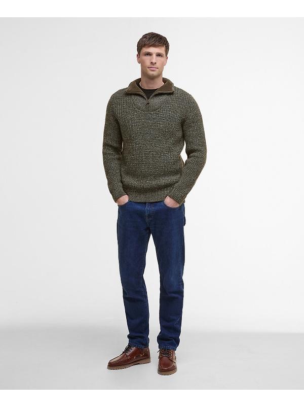 Barbour Men's New Tyne Half Zip Sweater - Derby Tweed Image 3