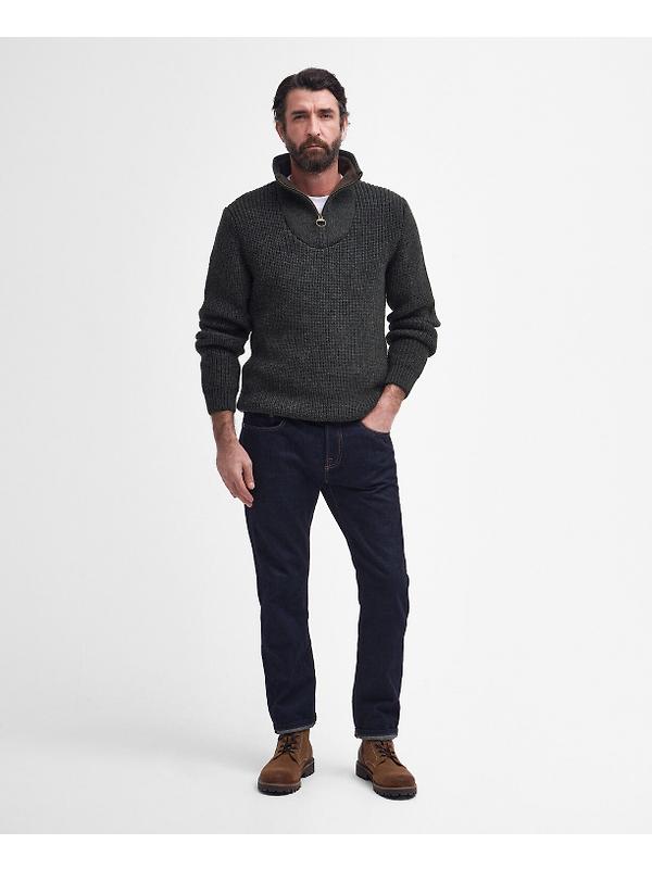 Barbour Men's New Tyne Half Zip Sweater - Olive Image 3