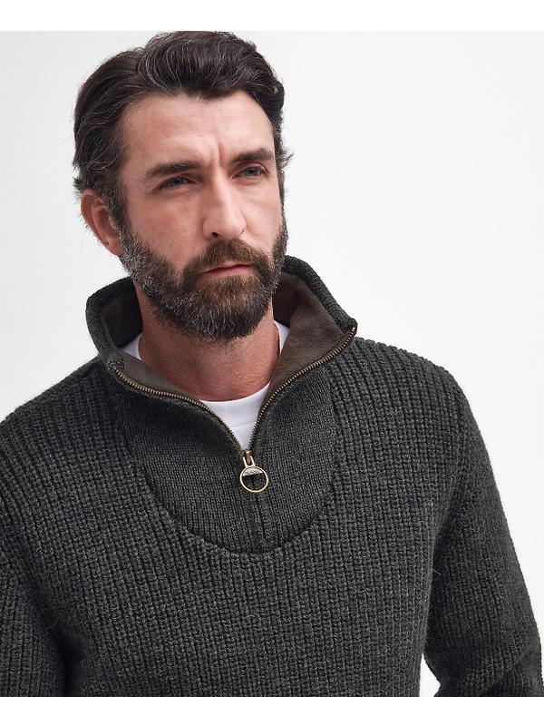 Barbour Men's New Tyne Half Zip Sweater - Olive Image 5
