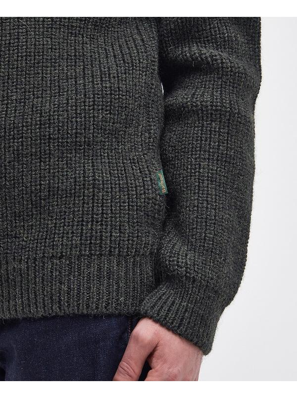 Barbour Men's New Tyne Half Zip Sweater - Olive Image 7