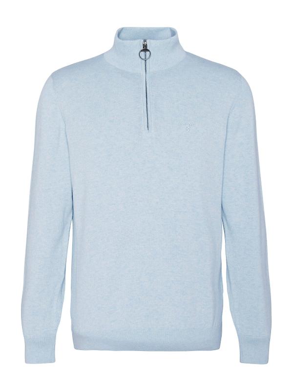 Barbour Men's Cotton Half Zip Jumper - Ocean Sky Product Image