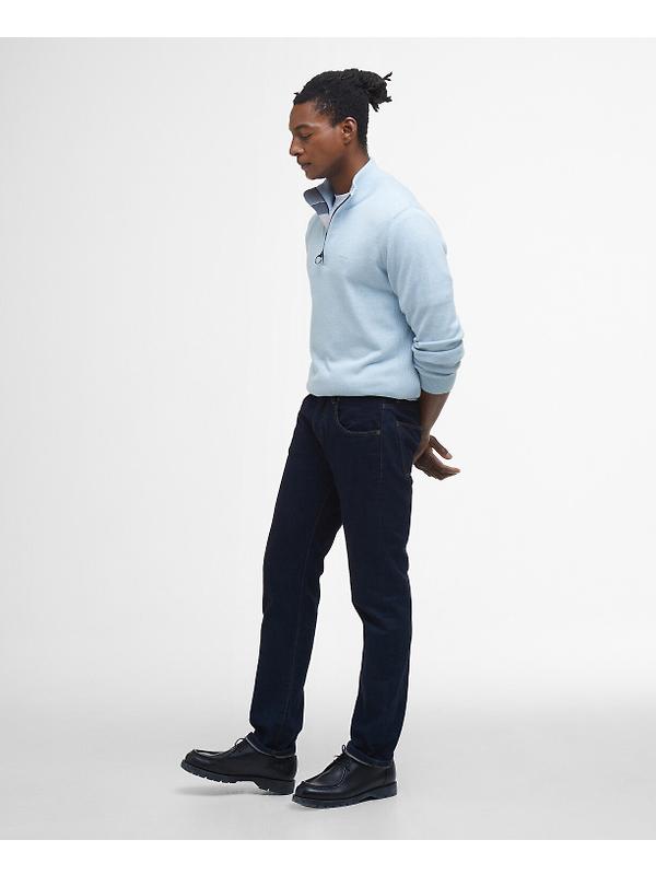 Barbour Men's Cotton Half Zip Jumper - Ocean Sky Image 3