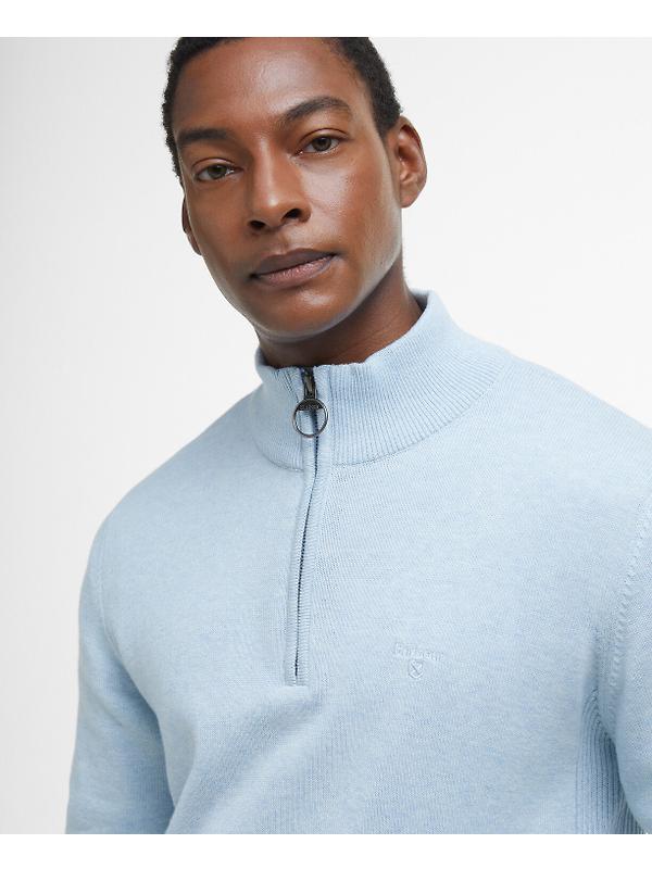 Barbour Men's Cotton Half Zip Jumper - Ocean Sky Image 5