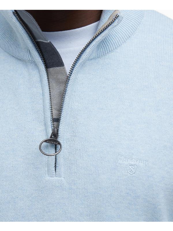 Barbour Men's Cotton Half Zip Jumper - Ocean Sky Image 6