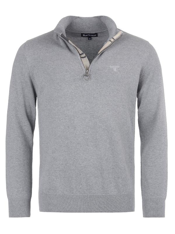 Barbour Men's Cotton Half Zip Jumper - Grey Image 1