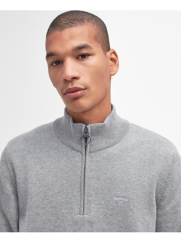 Barbour Men's Cotton Half Zip Jumper - Grey Image 2