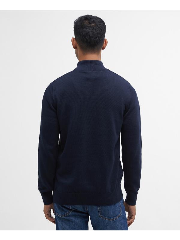 Barbour Men's Cotton Half Zip Jumper - Navy Image 4