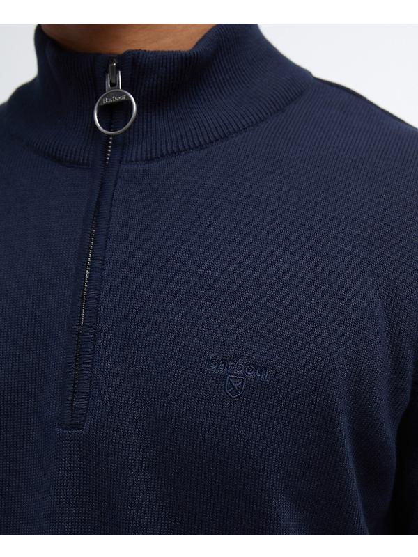 Barbour Men's Cotton Half Zip Jumper - Navy Image 7