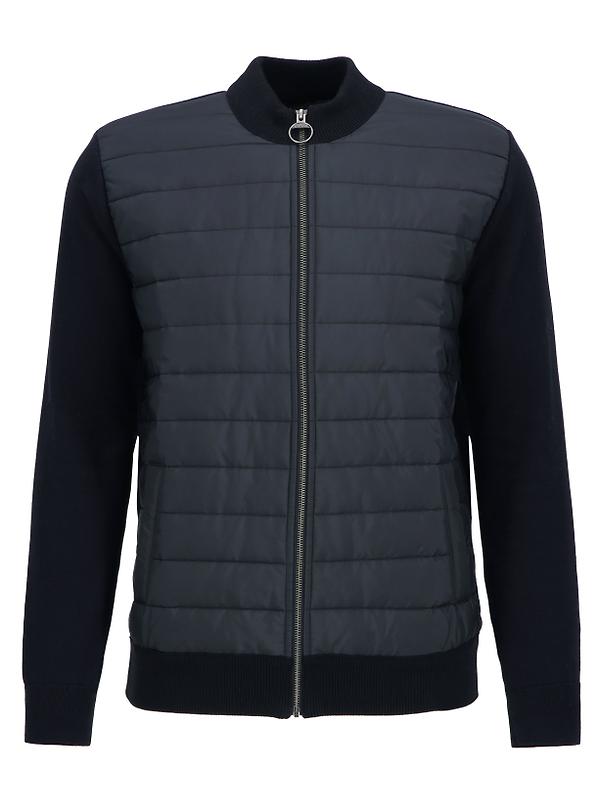 Barbour Men's Essential Carn Baffle Zip Through Jumper - Black Product Image