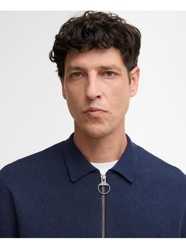 Barbour Men's Crowcombe Knitted Zip Thru Jacket - Navy Image 5