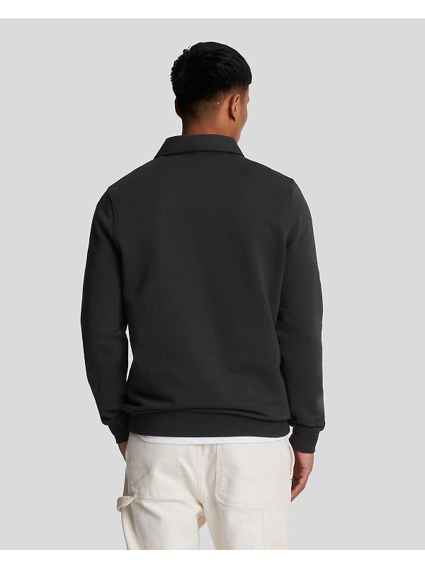 Lyle & Scott Men's Embroidered Collared 1/4 Zip Jumper - Jet Black/ White Image 2