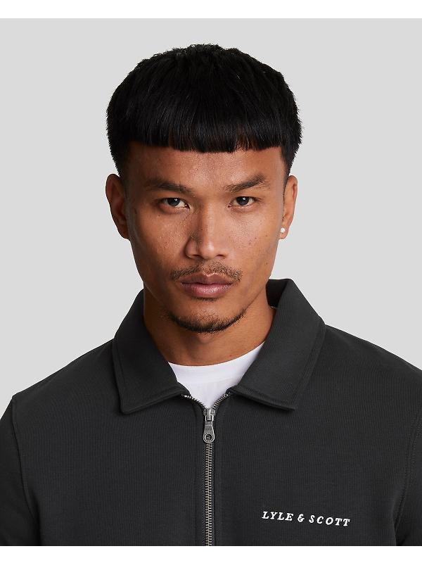Lyle & Scott Men's Embroidered Collared 1/4 Zip Jumper - Jet Black/ White Image 4