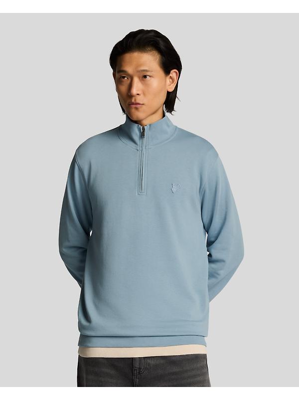 Lyle & Scott Men's Superfine 1/4 Zip Sweatshirt - Blue Ash Image 2