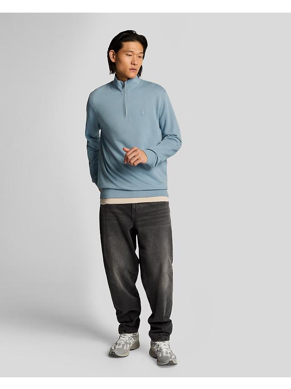Lyle & Scott Men's Superfine 1/4 Zip Sweatshirt - Blue Ash Image 3