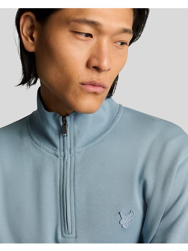 Lyle & Scott Men's Superfine 1/4 Zip Sweatshirt - Blue Ash Image 5