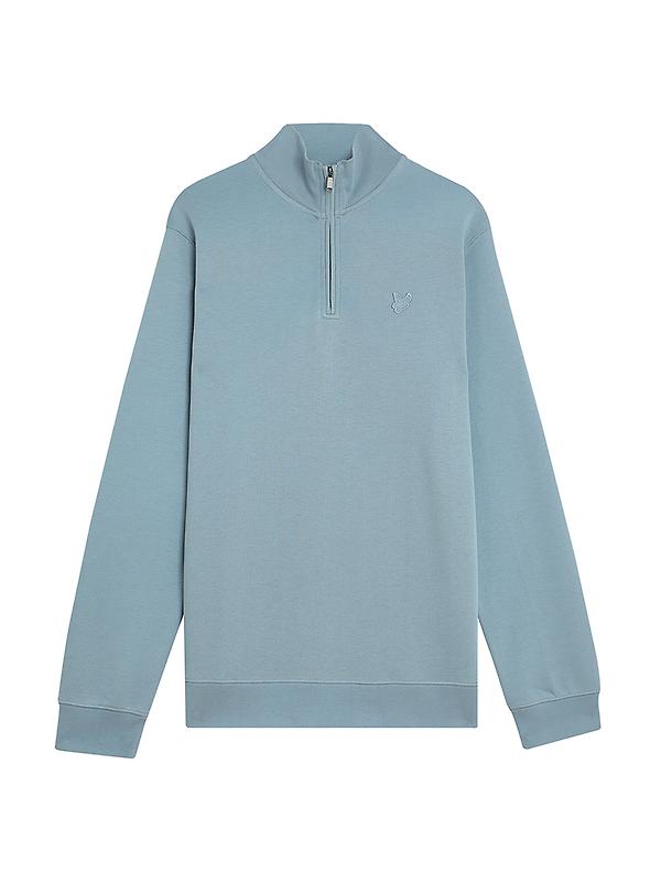 Lyle & Scott Men's Superfine 1/4 Zip Sweatshirt - Blue Ash Image 1