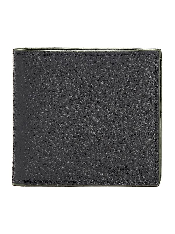 Barbour Men's Grain Leather Billfold Wallet - Black Image 1