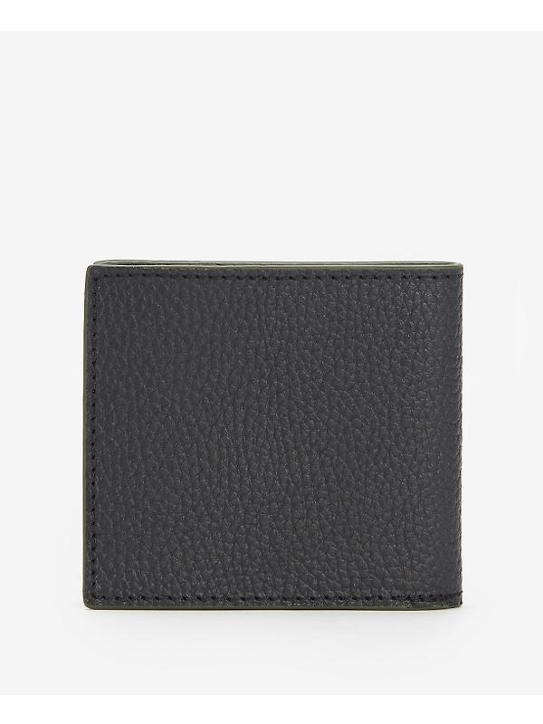 Barbour Men's Grain Leather Billfold Wallet - Black Image 3