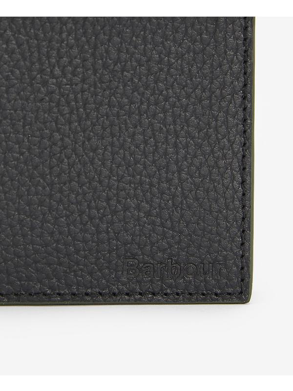Barbour Men's Grain Leather Billfold Wallet - Black Image 4