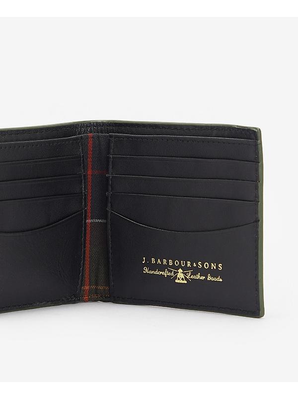 Barbour Men's Grain Leather Billfold Wallet - Black Image 5