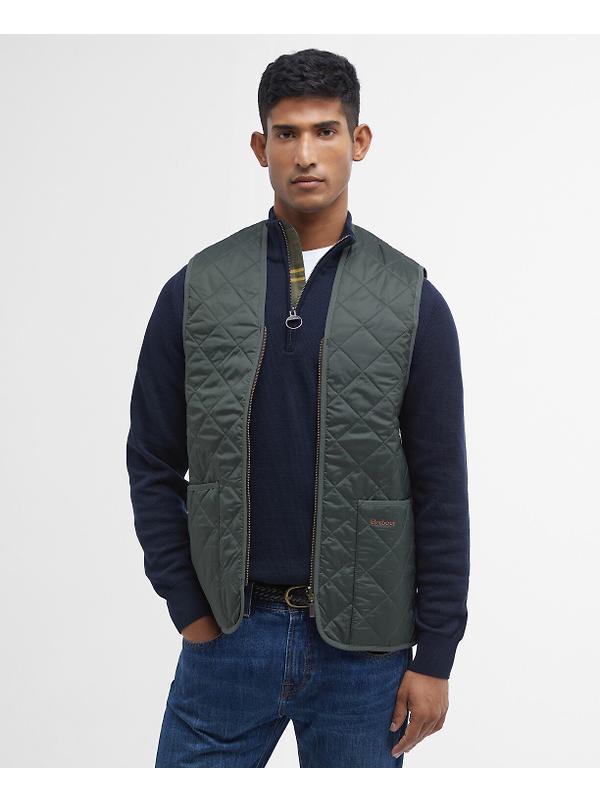 Barbour Men's Quilted Waistcoat/Zip-In Liner - Olive/Classic Image 2