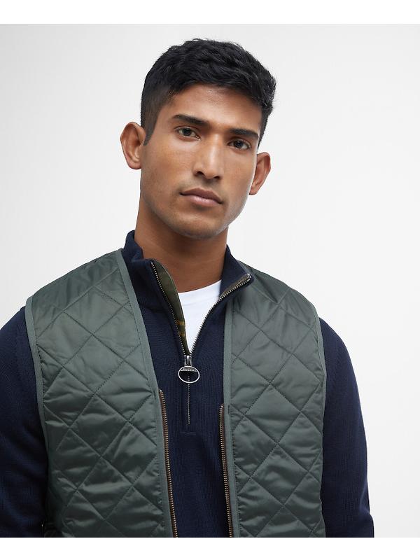 Barbour Men's Quilted Waistcoat/Zip-In Liner - Olive/Classic Image 5