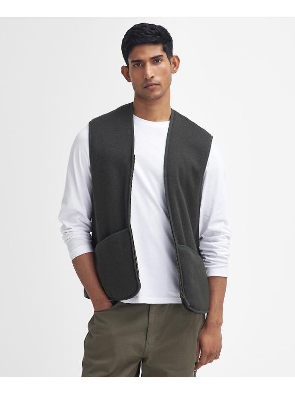 Barbour Men's Warm Pile Zip Liner - Sage Image 2