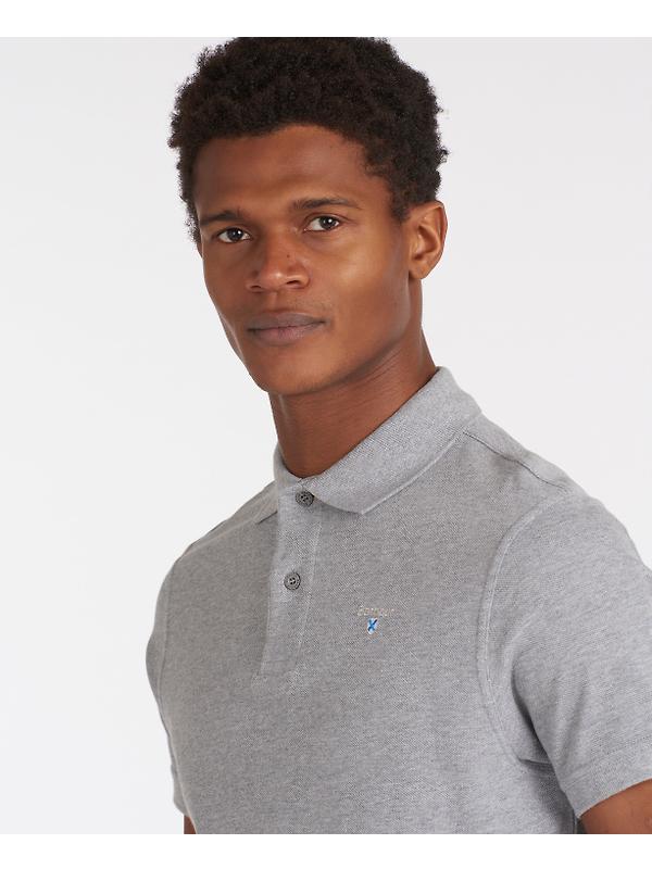 Barbour Men's Original Sports Tailored Polo Shirt - Grey Marl Image 4