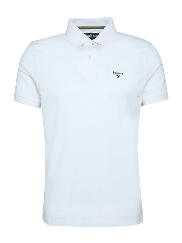 Barbour Men's Lightweight Sports Polo Shirt - Whisper White Image 1
