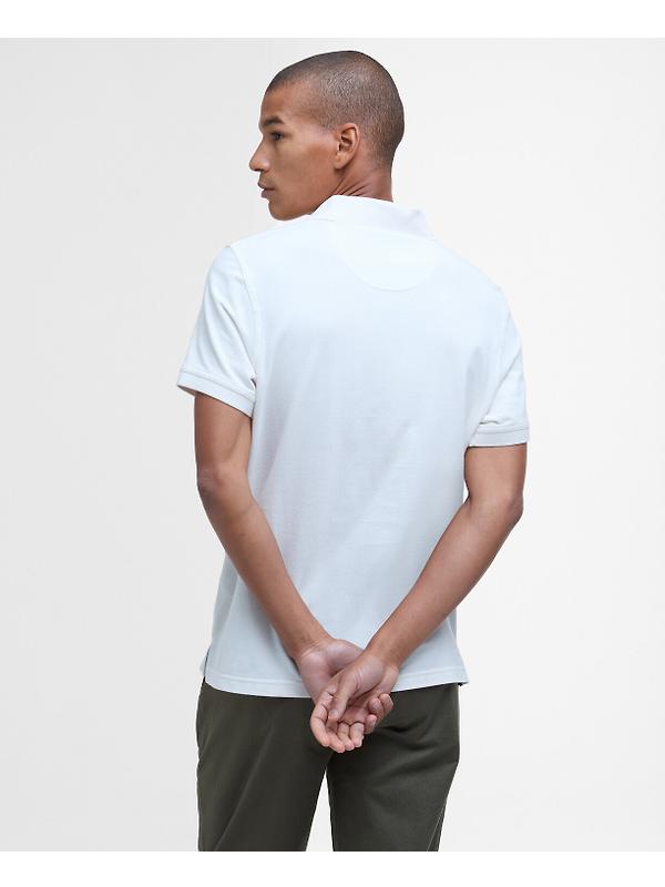 Barbour Men's Lightweight Sports Polo Shirt - Whisper White Image 4